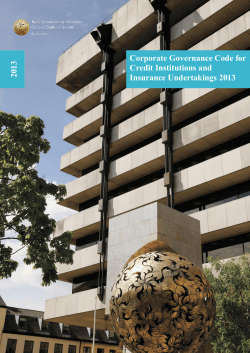 Corporate Governance Code for Credit Institutions and Insurance