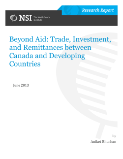 Beyond Aid: Trade, Investment, and Remittances between Canada