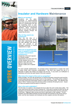 Insulator and Hardware Maint Work Overview