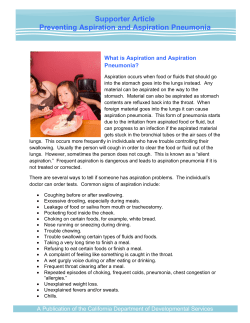 Supporter Article Preventing Aspiration and