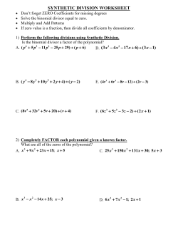 Best Synthetic Division Practice U4
