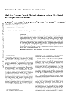 Modeling Complex Organic Molecules in dense regions: Eley