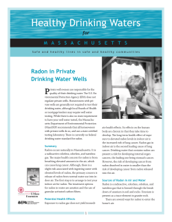 Healthy Drinking Waters - National Radon Program Services