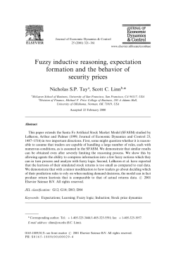Fuzzy inductive reasoning, expectation formation and the
