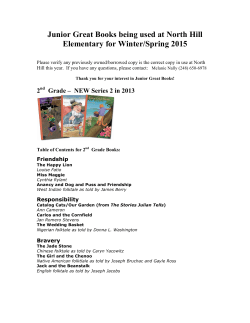 Junior Great Books being used at North Hill Elementary for Winter