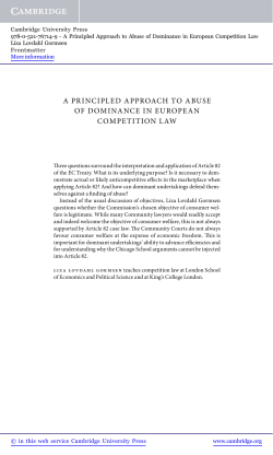 A PRINCIPLED APPROACH TO ABUSE OF DOMINANCE IN