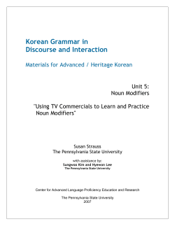 Korean Noun Modifiers - CALPER, Penn State University