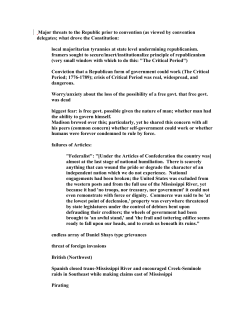 Major threats to the Republic prior to convention (as viewed by