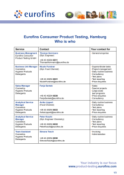 Eurofins Consumer Product Testing, Hamburg Who is who