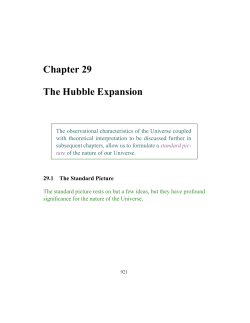Chapter 29 The Hubble Expansion