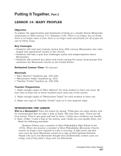 Lesson 14: Many Peoples