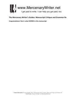 The Mercenary Writer`s Guides: Manuscript Critique