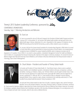 Final Speaker Bios - Timmy Global Health