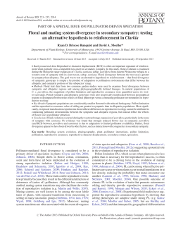 Floral and mating system divergence in secondary sympatry: testing