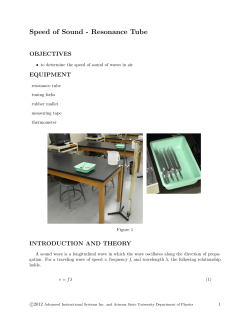 Speed of Sound - Resonance Tube