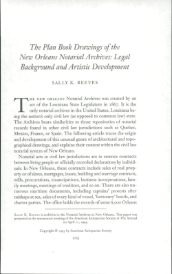 Plan Book Drawings of the New Orleans Notarial Archives: Legal