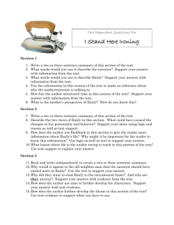 I Stand Here Ironing - DCPS High School Literacy Cafe