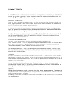 privacy policy - Sweet T Flowers