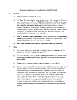 Skype Live Studio Hunter Hayes Santa Jam CONTEST RULES 1