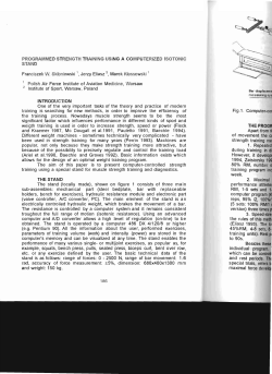 PROGRAMMED STRENGTH TRAINING USING A COMPUTERIZED