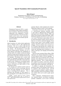 Speech Translation with Grammatical Framework