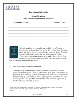 Post-Modern Spirituality Stuart McAllister Ravi Zacharias