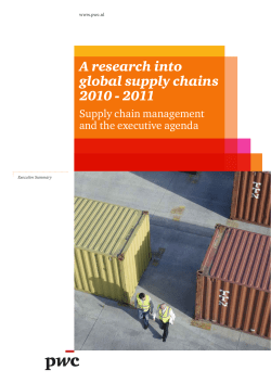 A research into global supply chains 2010 - 2011
