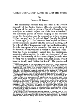 "L`&Eacute;TAT C`EST &Agrave; MOI": LOUIS XIV AND THE STATE By The
