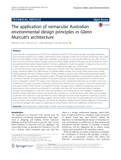 The application of vernacular Australian environmental design