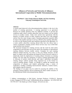 Alliances of Networks and Networks of Alliances: International