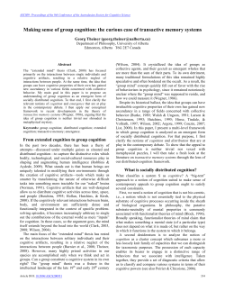 Making sense of group cognition - Department of Cognitive Science