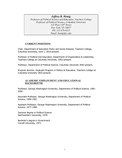Jeffrey R. Henig - Department of Political Science