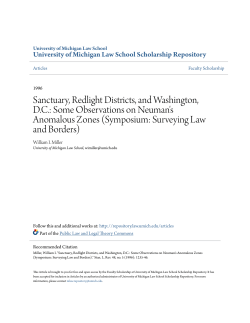 Sanctuary, Redlight Districts, and Washington, D.C.: Some