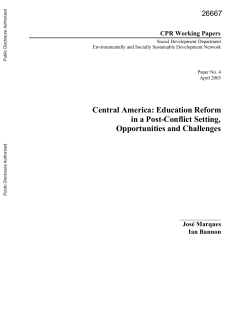 Central America: Education Reform in a Post