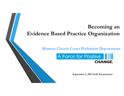 Becoming an Evidence Based Practice Organization
