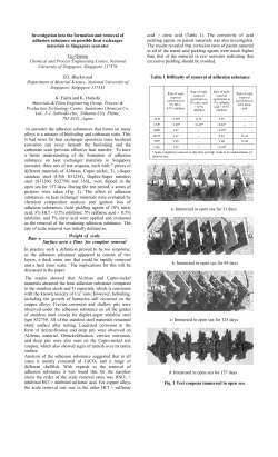 Investigation into the formation and removal of adhesion substance