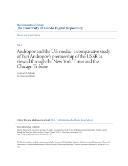 a comparative study of Yuri Andropov`s premiership of the USSR as