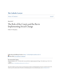 The Role of the Courts and the Bar in Implementing Social Change