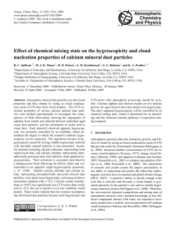 Effect of chemical mixing state on the hygroscopicity and cloud