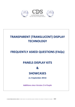 TRANSPARENT (TRANSLUCENT) DISPLAY TECHNOLOGY