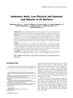 Sedentary work, low physical job demand, and