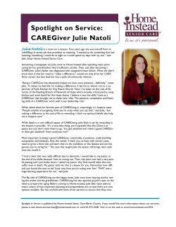 Spotlight on Service: CAREGiver Julie Natoli