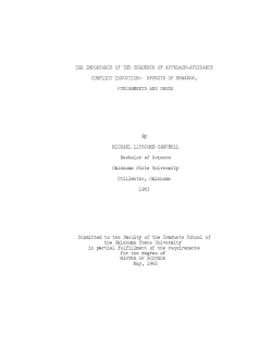 THE IMPORTANCE OF THE SEQUENCE OF APPROACH
