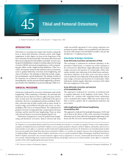 Tibial and Femoral Osteotomy