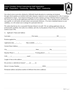 Employment Applications - Grace Christian School