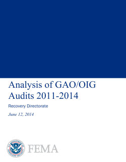 Analysis of GAO/OIG Audits 2011-2014