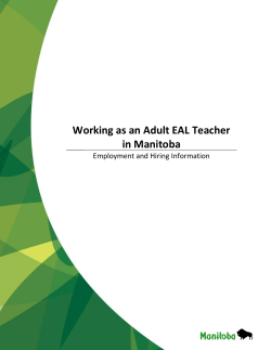 Working as an Adult EAL Teacher in Manitoba