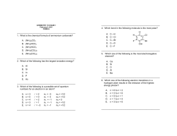 Exam 1 - Chemistry Courses