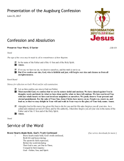Presentation of the Augsburg Confession Confession and