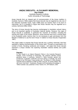 anzac biscuits &ndash; a culinary memorial